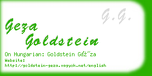 geza goldstein business card